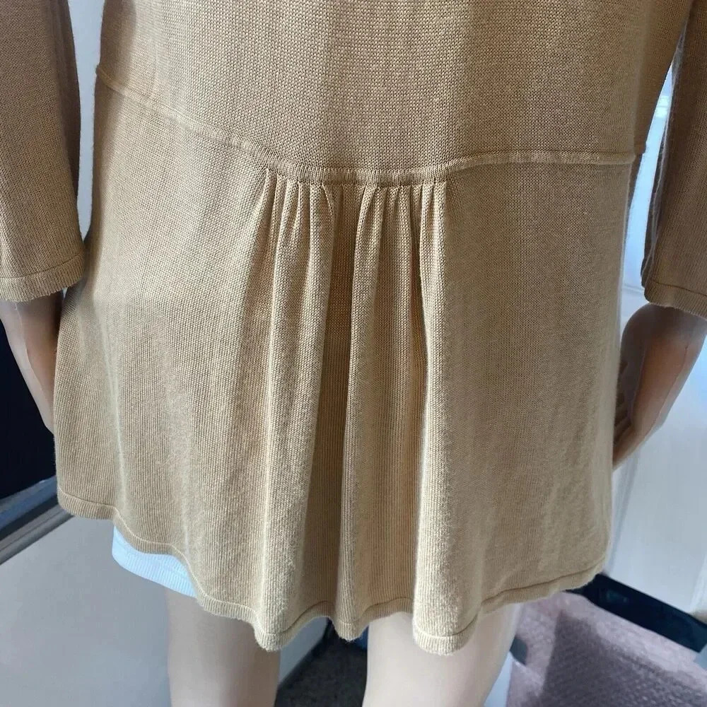 Grace Perfect Fit Women’s Open Cardigan Sz M Soft Casual Viscose Tan 3/4 Sleeve - Picture 9 of 11